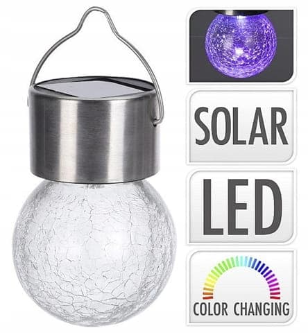 Flerfarvet LED solcellelampe 6 cm automatisk farveskift