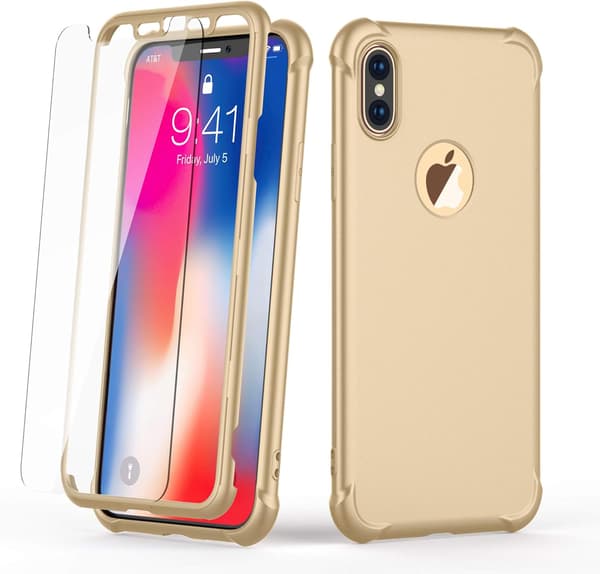 ETUI TIL IPHONE XS MAX 6,5' HÆRDET GLAS GULD