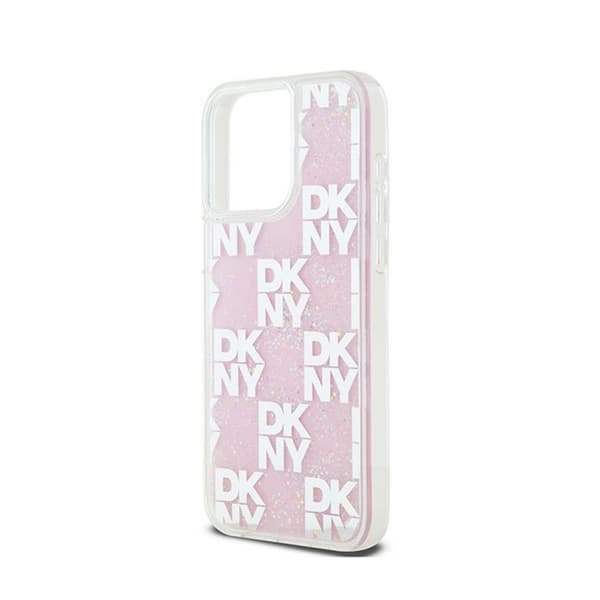 DKNY Liquid Glitter Multilogo - iPhone 15 Pro Max cover (lyserød)
