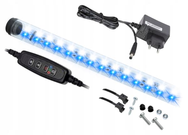 Akvarieovertræk 40x25 sort + LED-belysning B-N Dag Nat