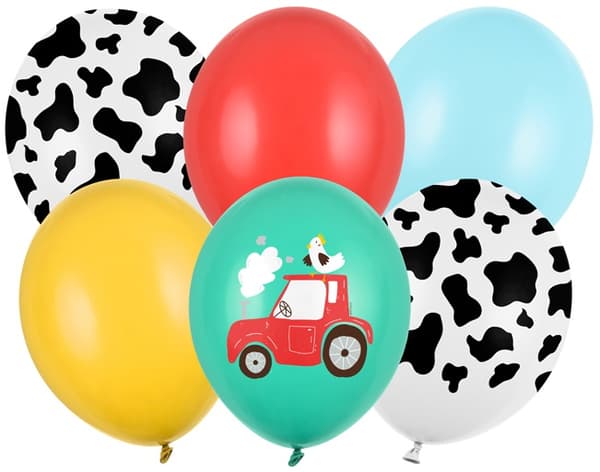 Balloner, Farm, mix, 30 cm, 5 stk.