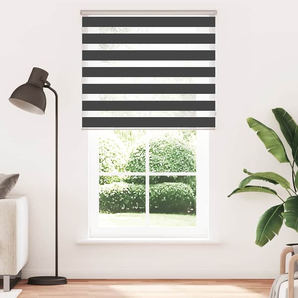 vidaXL zebragardin, sort, stofbredde 125,9 cm, polyester