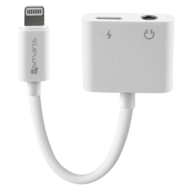 4smarts Lightning - Lightning + 3,5 mm AUX -jakoadapteri, valkoinen 468673