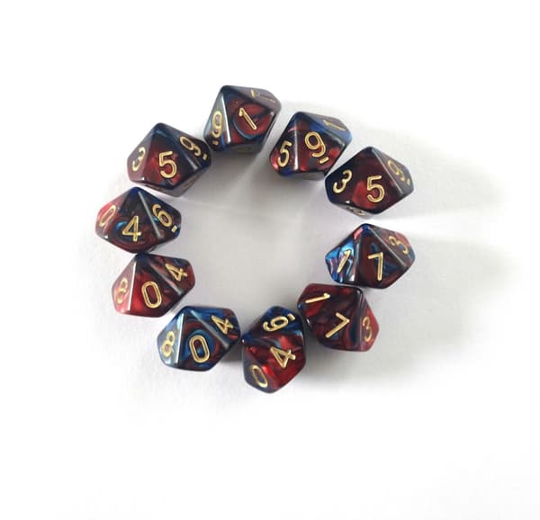 Shadowburg RPG-tärningar Tiosidiga D10-tärningar 0-9