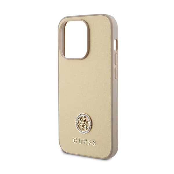 Guess 4G Strass Metal Logo - iPhone 15 Pro cover (guld)