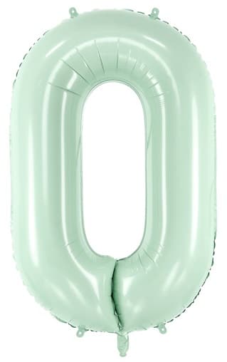 Folieballon Nummer 0 ZERO Grøn 72cm
