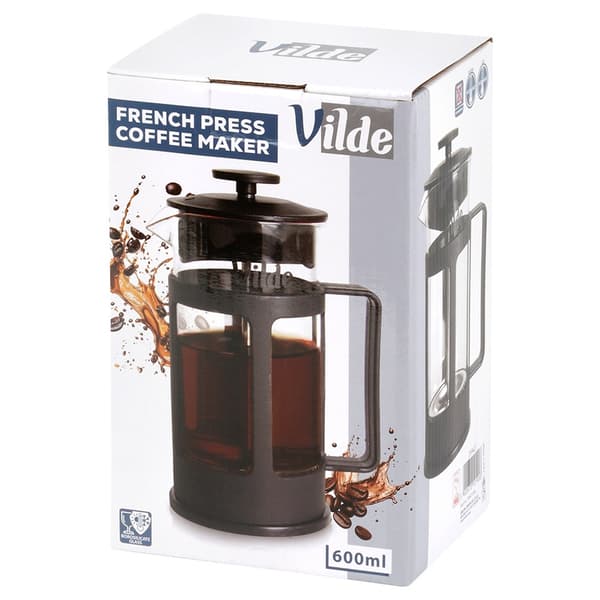 Stempelkande til kaffe og te i glas 600 ml