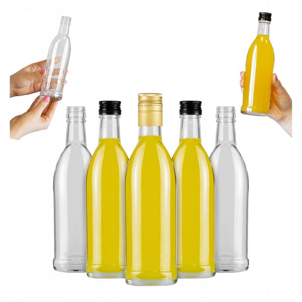 5x Iskra glasflaskor 250ml flaska för alkohol, juice, vin, likörer set