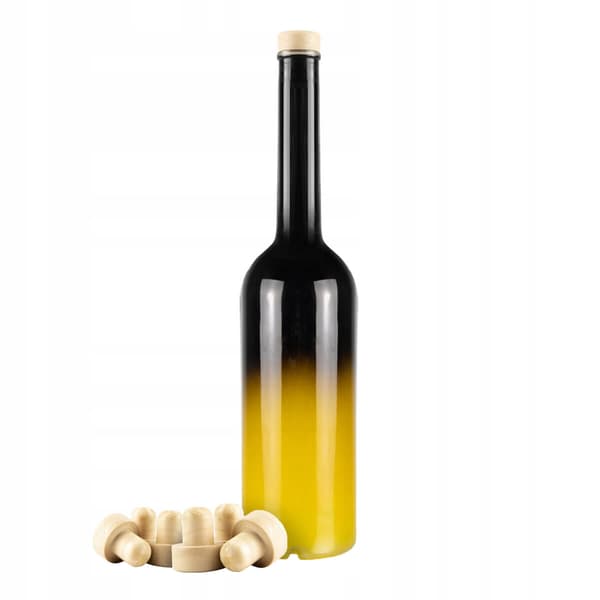 FENICE Glasflaske 700ml SORT ELEGANT OMBRE til Alkohol Gave