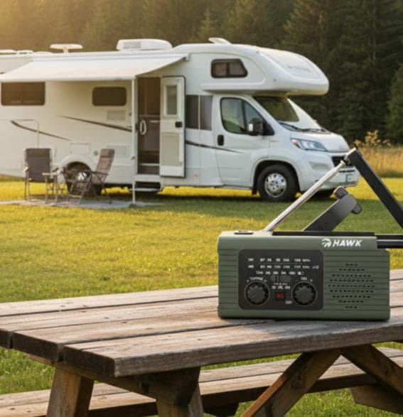 HAWK Expedition R10 HWRDI410GN Solcelleradio Dynamo Krank Grøn og Sort