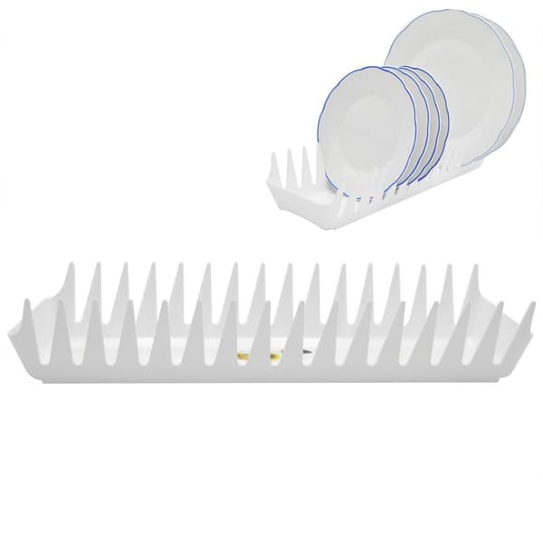 Vitt plastställ för tallriksavrinning 39 cm