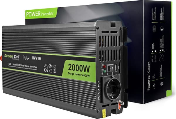 Green Cell INV10 Bilinverter 12V-230V 2000W/4000W