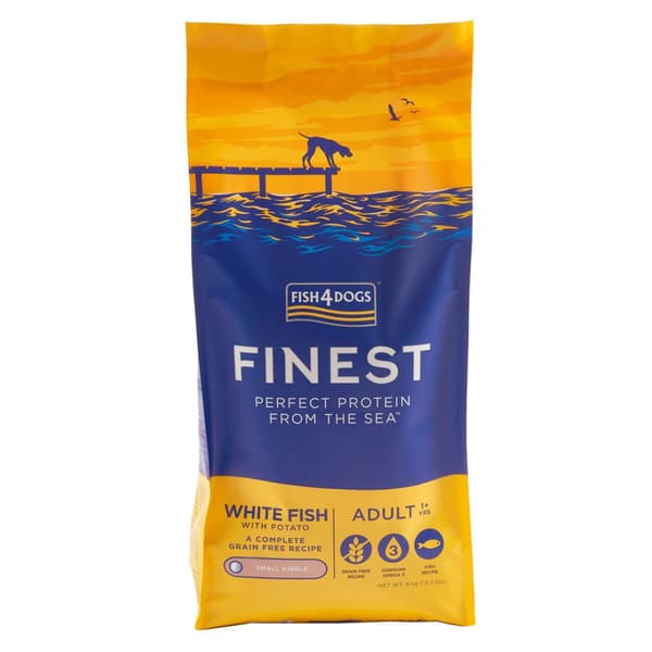 Fish4Dogs Finest Ocean torrfoder för hundar med vit fisk 6 kg