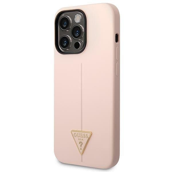 Guess GUHCP14LSLTGP iPhone 14 Pro 6.1 rosa hårt skal Silikon Triangle