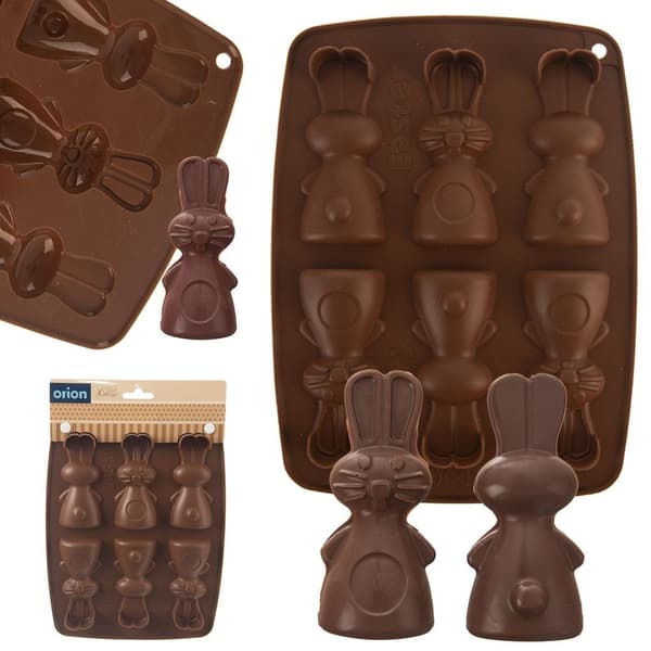 Brun silikoneform til kaninkage og praline