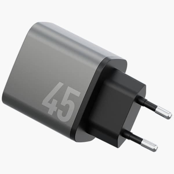 Energea Ampcharge GaN45 2xUSB-C PD/PPS/QC3.0 45W Harmaa Seinälaturi