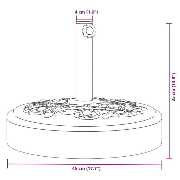 vidaXL parasolfod til Ø38/48 mm stænger, 25 kg, rund