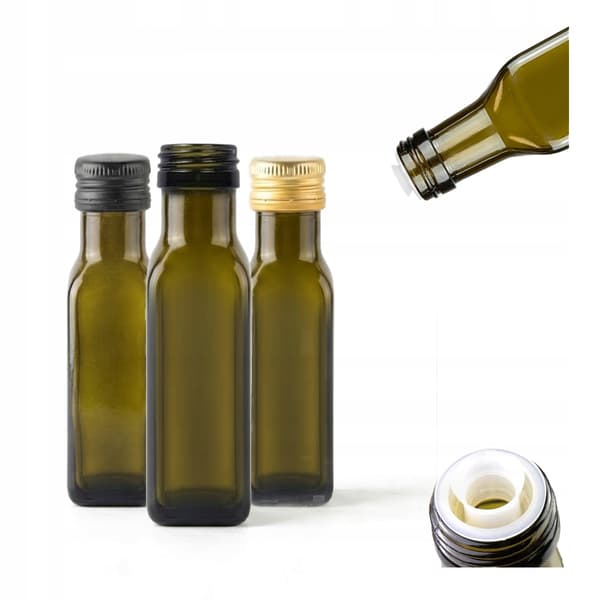 20x Marasca-flaskor 100 ml olivolja med droppfri kork för olivolje- och vinägeroljedispenser