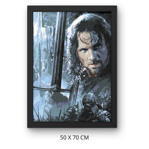 Måla efter siffror med ram Aragorn Sagan om ringen 50x70 cm