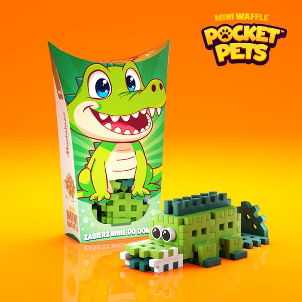 Marioinex Mini Waffle POCKET PETS - KROKODIL sæt