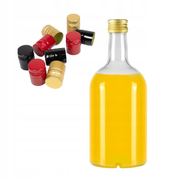 Glasflaske Blank 500ml Elegant til Likør Vin Juice 0,5l + låg