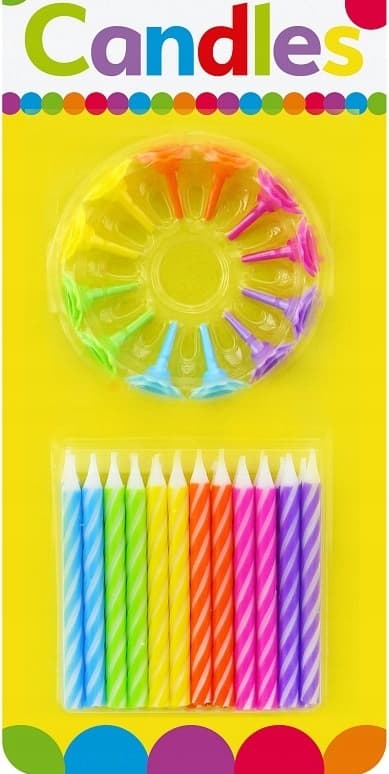Födelsedagsljus Spiralmönster, 24/12, 1-pack