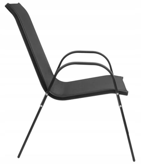 Sort havestol 55x72x91cm stålkonstruktion
