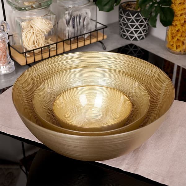 Gylden glasskål 15 cm, 600 ml