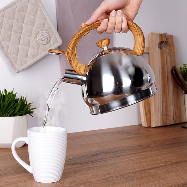 Stålkedel med fløjte sølv 1,5 l