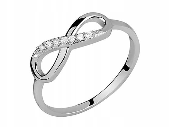 Silverrodiumpläterad Infinity-ring med tunn kubisk zirkonia 12