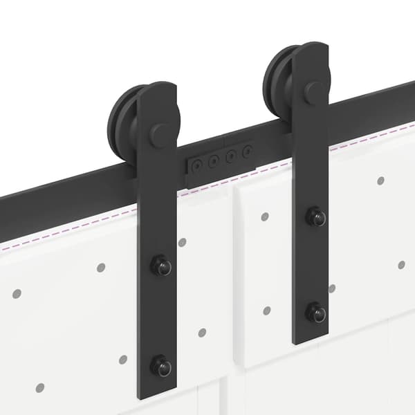 vidaXL Skjutdörrsinstallationssystem 305 cm stål svart
