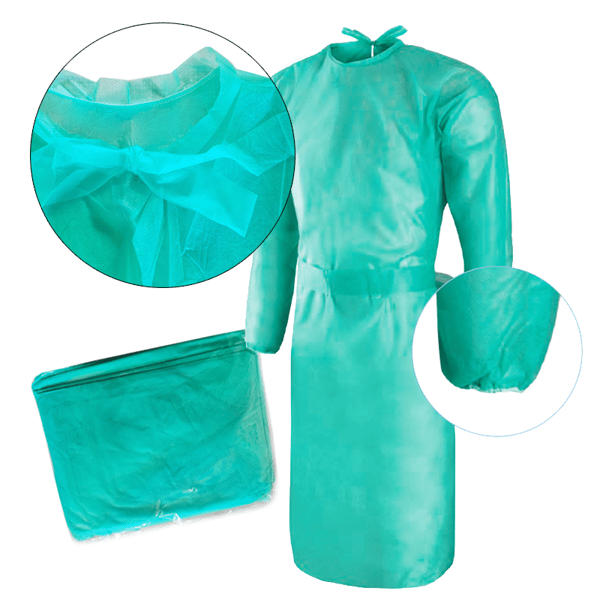 Engangsforklæde grøn XL med elastik (24g non-woven stof) 100 stk.