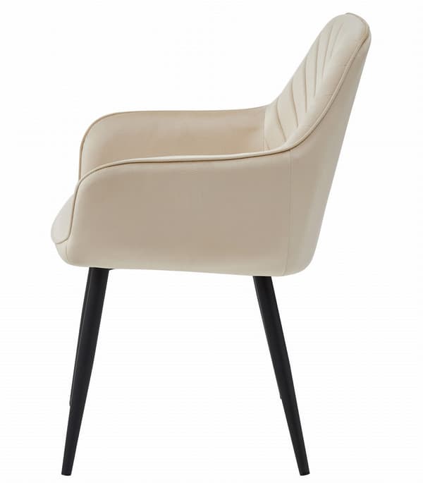 NANA stol - beige sammet / svarta ben x 2