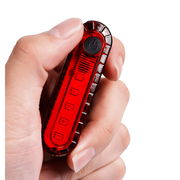 Baglygte LED rød USB gummirem op til 12 timer vandtæt