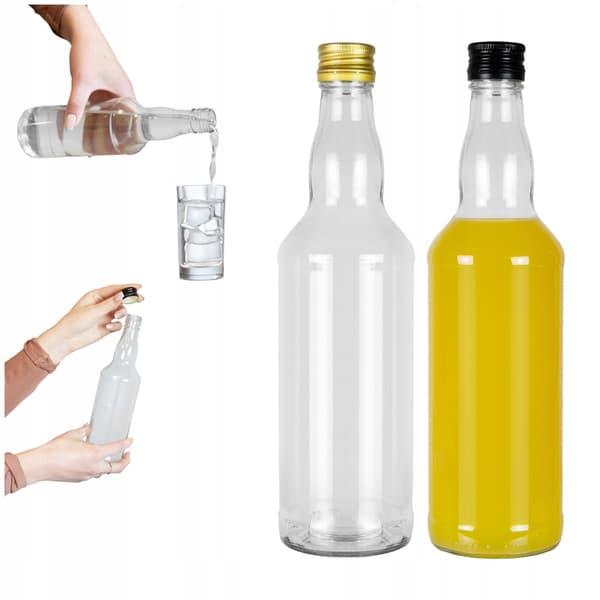 90x MONOPOL glasflaskor 0,5l för vodka, monopolflaska i glas 500 ml