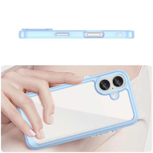 Outer Space-cover med gelramme til iPhone 16 - Blå