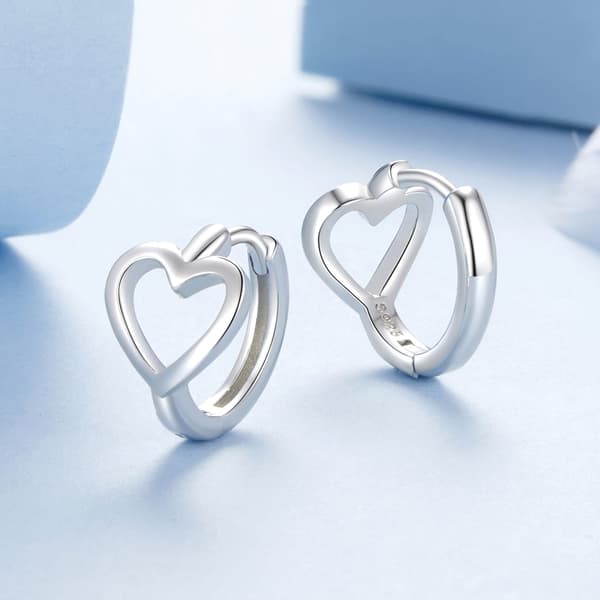 Silverhjärtörhängen, ringar, spännen, silver 925