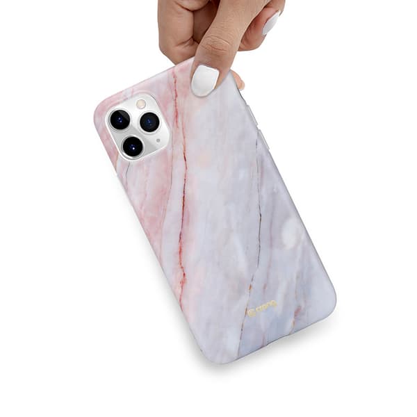 Crong Marmor Etui - iPhone 11 Pro Etui (Pink)