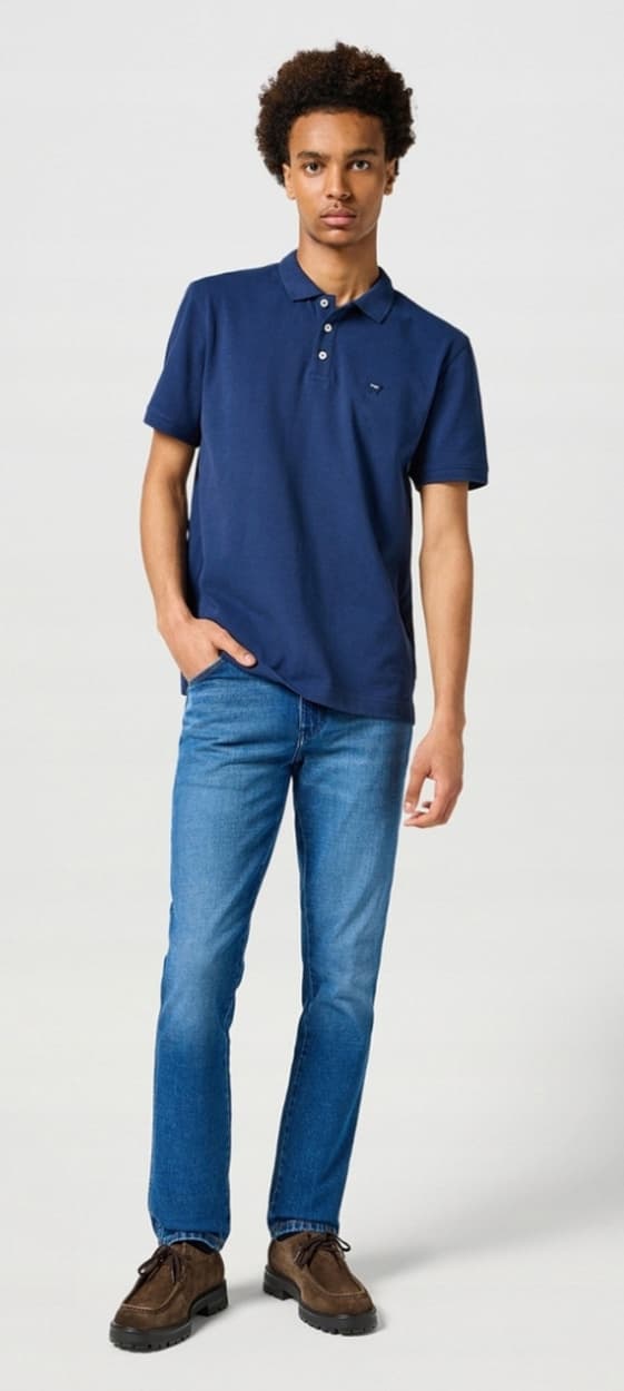 Wrangler SS pikeepaita merensininen puuvilla logo regular M