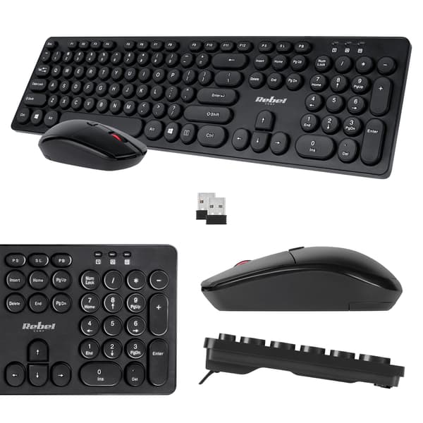 Trådlöst tangentbord och mus-set Rebel WS400 USB 2.0 optisk sensor