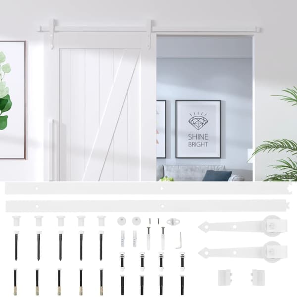 vidaXL Skjutdörrsinstallationssystem 183 cm stål vit