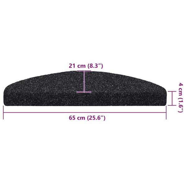 vidaXL selvklæbende trappemåtter 30 stk. sorte 65x21x4 cm