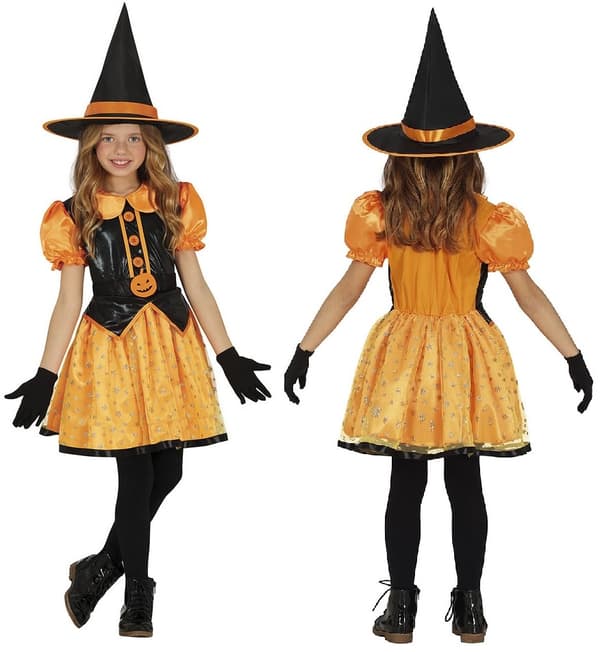 Glitterheksekostume til 3-4 år