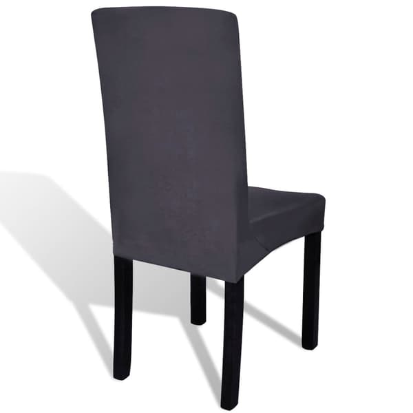 vidaXL Elastiska stolsöverdrag i enkel design, 6 st, antracit