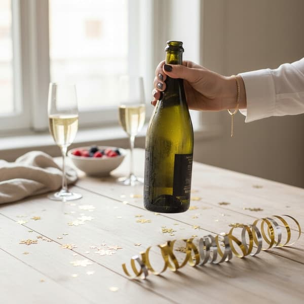 Glasflaske til champagne, cider, vin, øl 750ml 2 farver plastikprop