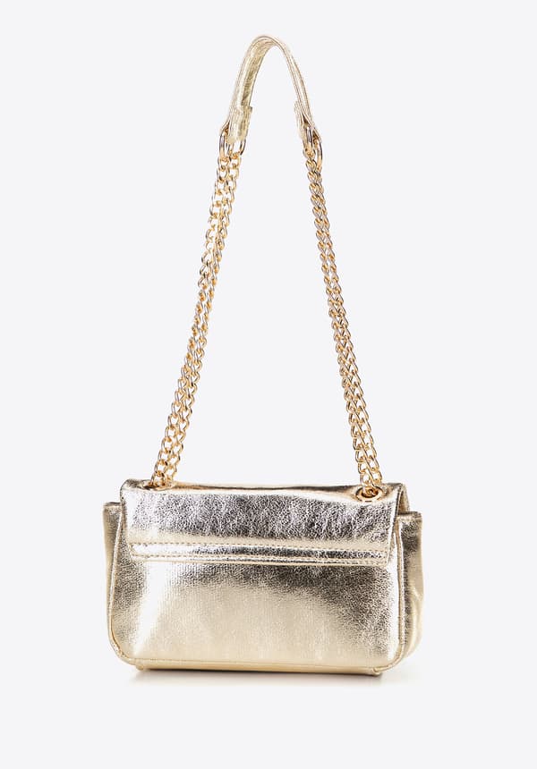 Wittchen Dam Mini Crossbody-väska i glansig guld ekoläder