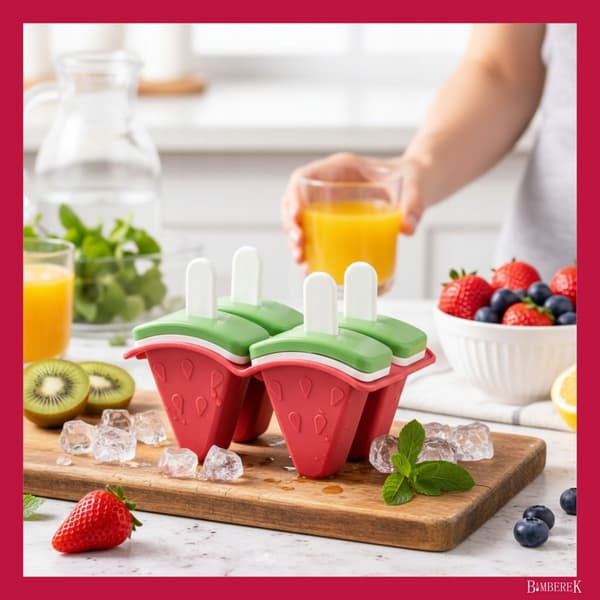Vandmelonform til hjemmelavet is, sorbet, yoghurt på pind til børn, 6 stk.