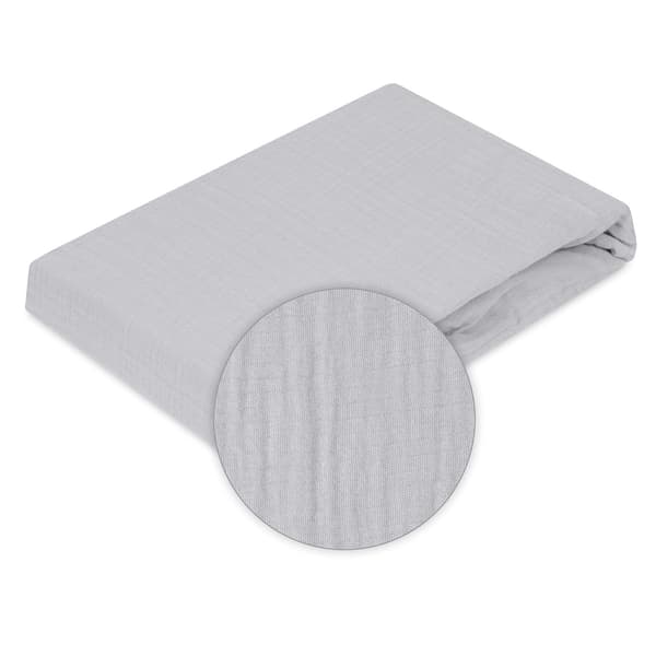 Muslin Dra-på-lakan 90x190/200x25 Grå