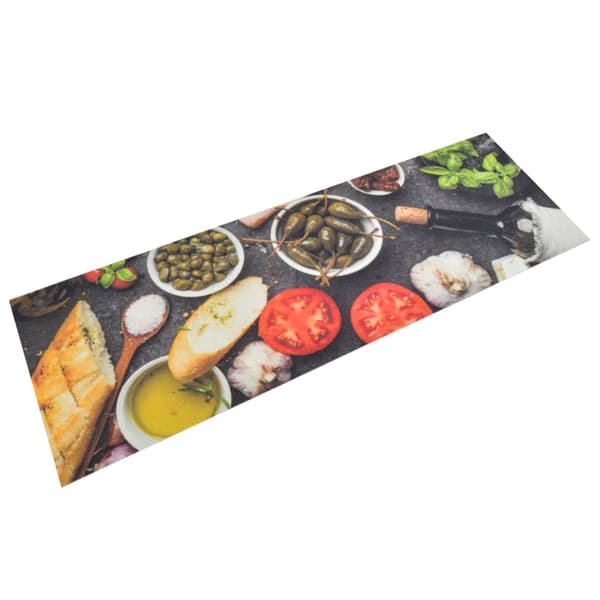 vidaXL Köksmatta, Vin- och snacksmönster, 60x180 cm, Sammet