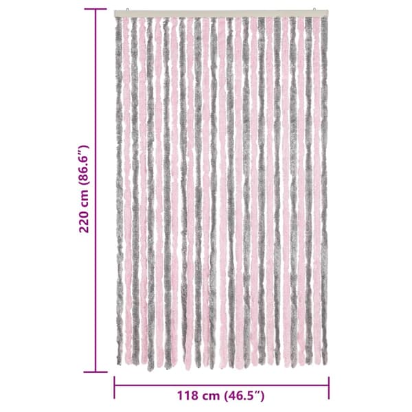 vidaXL Flugnät silverrosa 118x220 cm chenille